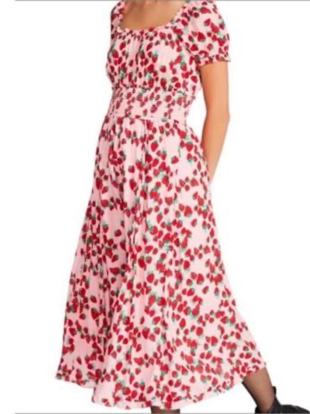 Betsey Johnson Strawberry Print  Midi Dress